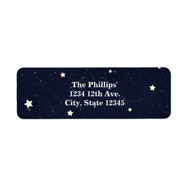 Twinkle Little Star Starry Sky Baby Shower Label (Front)