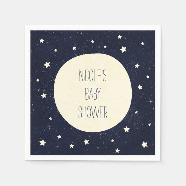 Twinkle Little Star Starry Sky Baby Shower Napkins (Front)