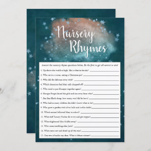 Twinkle Little Star Teal Copper Blue Shower Game Invitation