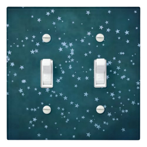 Twinkle Little Star  Teal Green and Taupe Brown Light Switch Cover