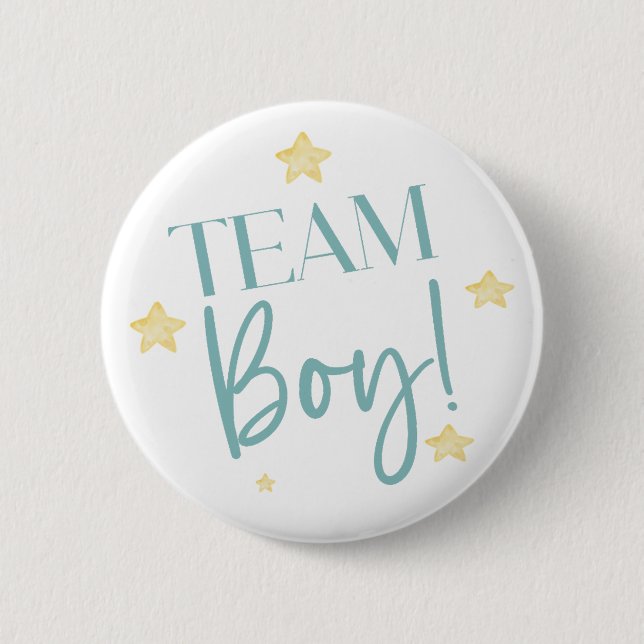 Twinkle Little Star Team Boy Blue Gender Reveal Button (Front)