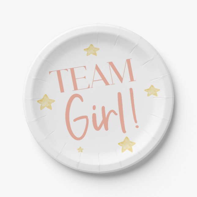 Twinkle Little Star Team Boy Blue Gender Reveal Paper Plates (Front)