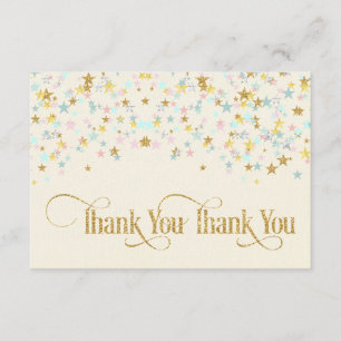 Twinkle Little Star Thank You Creme Card