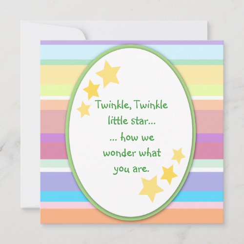 Twinkle Little Star Unisex Baby Shower Invitations