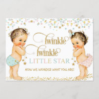 Twinkle Little Star Vintage Baby Gender Neutral Invitation