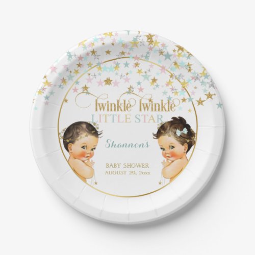 Twinkle Little Star Vintage Baby Gender Neutral Paper Plates