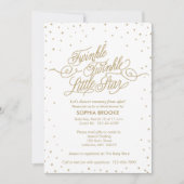 Twinkle Little Star Virtual Gold White Baby Shower Invitation (Front)