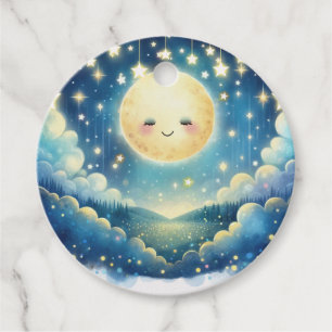 Twinkle Little Star Watercolor Baby Shower Favor Tags