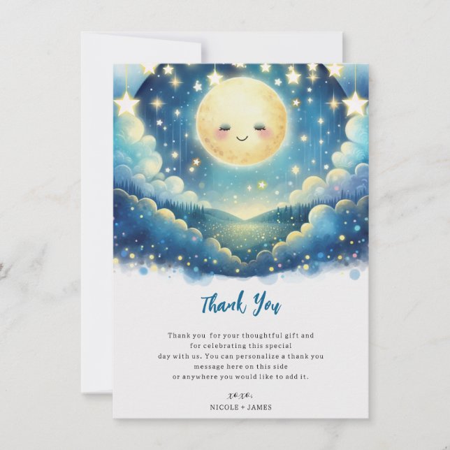 Twinkle Little Star Watercolor Thank You Invitation (Front)