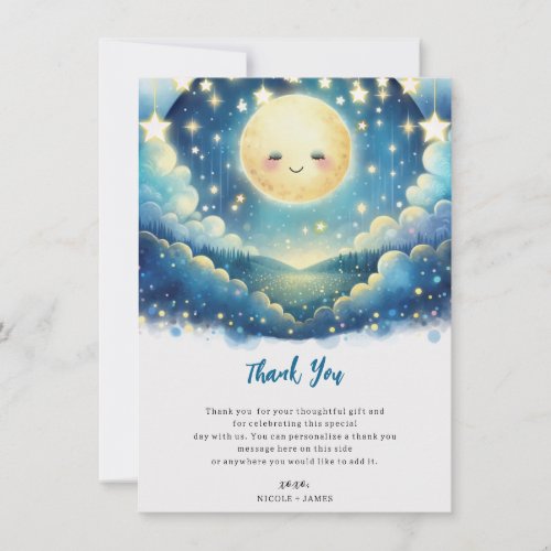 Twinkle Little Star Watercolor Thank You Invitation