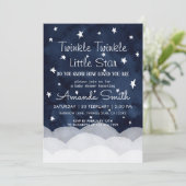 Twinkle Little Star Whimsical Baby Shower   Invitation (Standing Front)