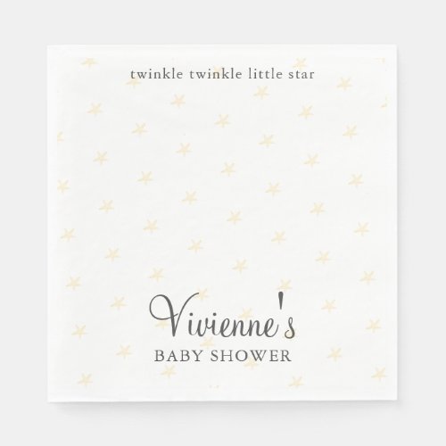 Twinkle Little Star White and Gray Baby Shower Napkins