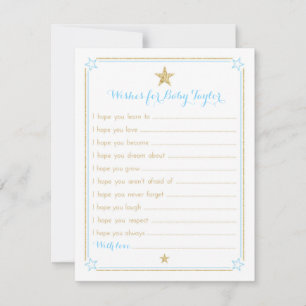 Twinkle Little Star Wishes for Baby Blue Gold