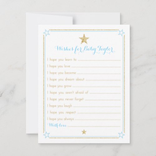 Twinkle Little Star Wishes for Baby Blue Gold