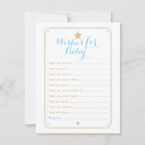 Twinkle Little Star Wishes for Baby _ Blue Gold Advice Card