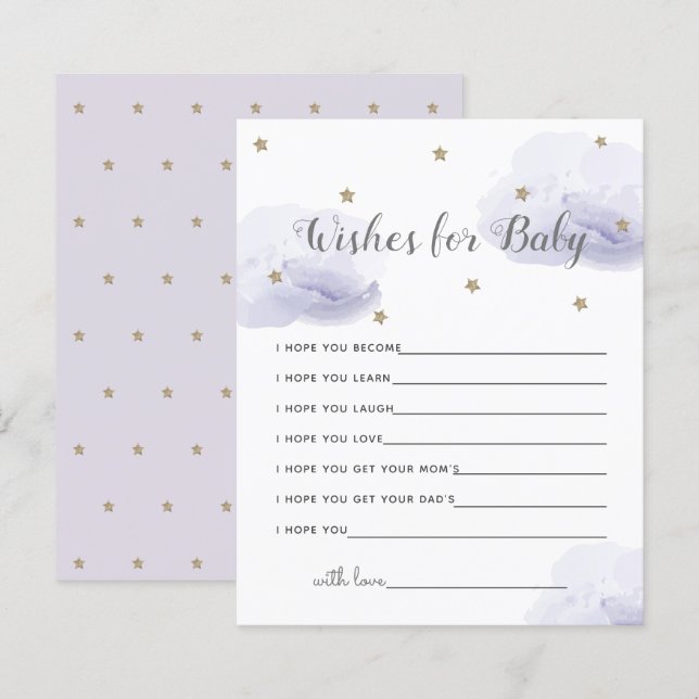Twinkle Little Star Wishes for Baby Purple Advice (Front/Back)
