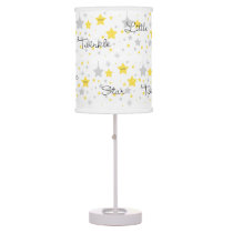 Twinkle Little Star Yellow Neutral Baby Nursery Table Lamp