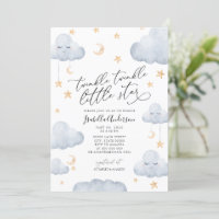 Twinkle Little Star Yellow Neutral Baby Shower Invitation