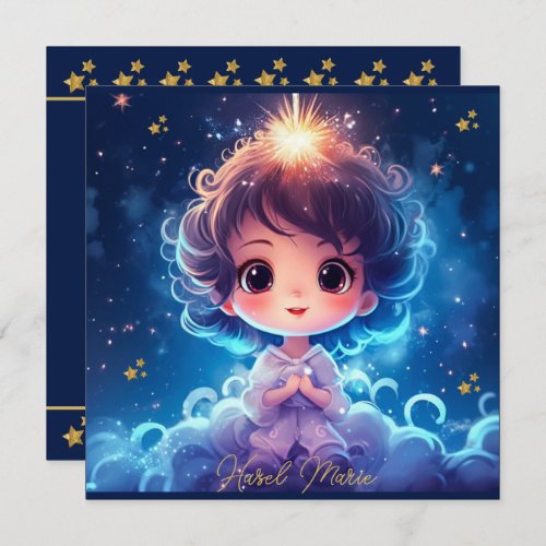 Twinkle Little Starry Princess Girl Birthday Thank You Card