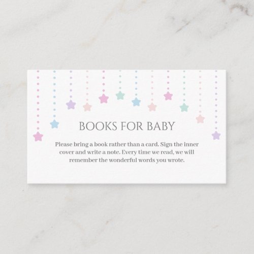 Twinkle Little Stars Baby Shower Books For Baby Enclosure Card