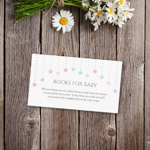 Twinkle Little Stars Baby Shower Books For Baby Enclosure Card