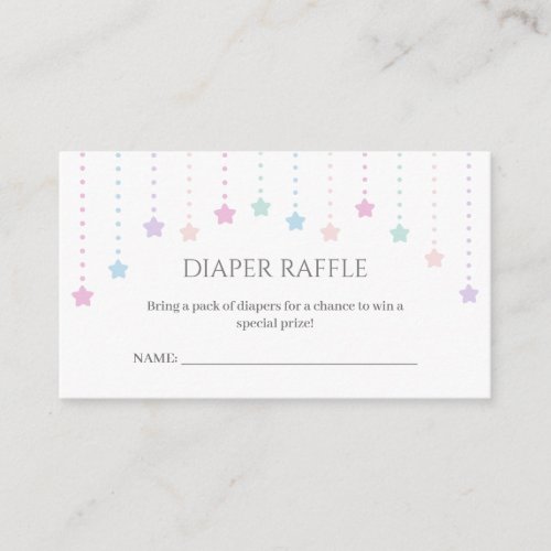 Twinkle Little Stars Baby Shower Diaper Raffle Enclosure Card