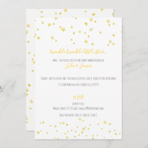 Twinkle Little Stars Baby Shower Invitations