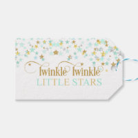 Twinkle Little Stars Baby Shower Mint Green Gift Tags