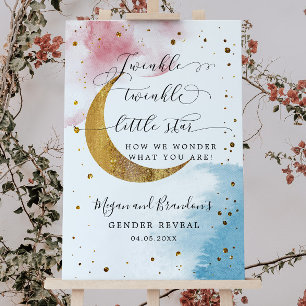 Twinkle Little Stars Gender Reveal Welcome Sign
