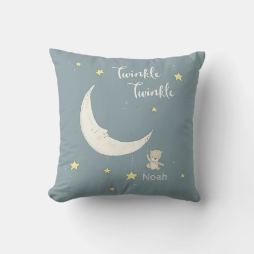 Twinkle Moon and Stars Pillow