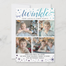 TWINKLE &amp; Shine Starry Galaxy | Teal &amp; Purple Holiday Card