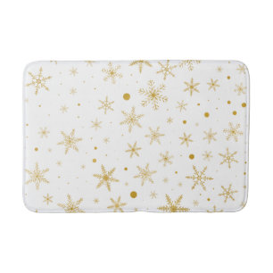 Twinkle Snowflake 3 -Gold & White- Bath Mat