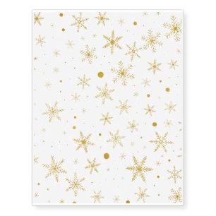 Twinkle Snowflake 3 -Gold & White- Temporary Tattoos