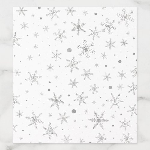 Twinkle Snowflake _Silver Grey  White_ Envelope Liner
