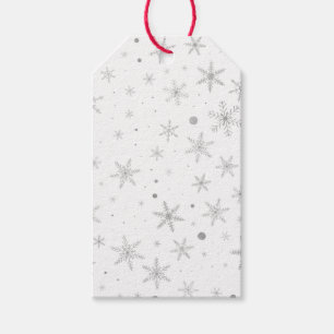 Twinkle Snowflake -Silver Grey & White- Gift Tags