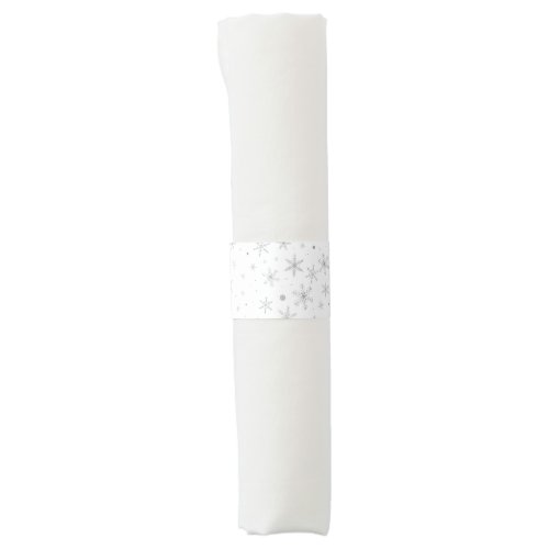 Twinkle Snowflake _Silver Grey  White_ Napkin Bands