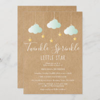 Twinkle Sprinkle Baby Shower / Sprinkle Rustic Invitation