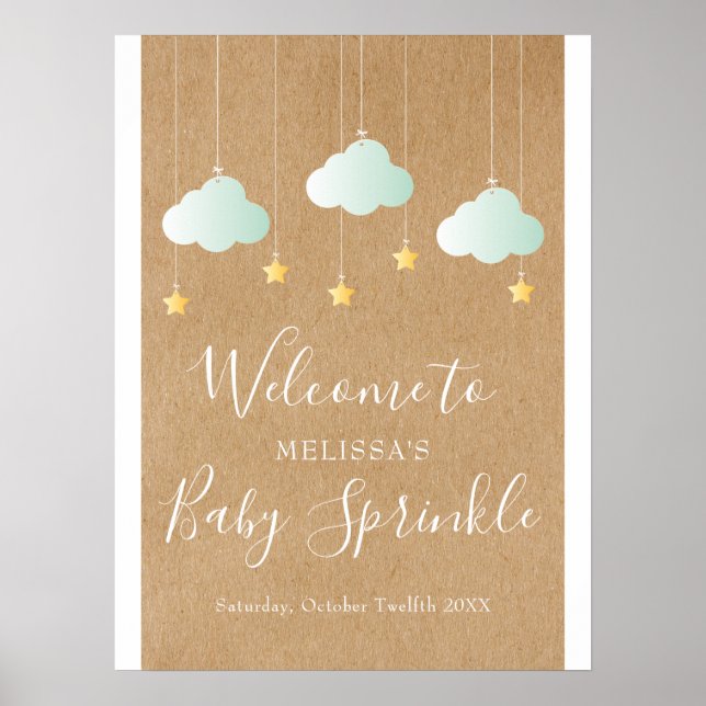 Twinkle Sprinkle Baby Shower / Sprinkle Welcome Poster (Front)