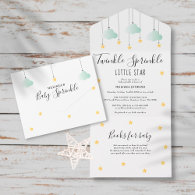 Twinkle Sprinkle Gender Neutral Baby Shower All In One Invitation