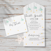 Twinkle Sprinkle Gender Neutral Baby Shower All In One Invitation