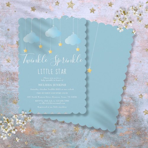 Twinkle Sprinkle Little Star Baby Shower Sprinkle Invitation