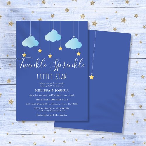 Twinkle Sprinkle Little Star Baby Sprinkle Shower Invitation