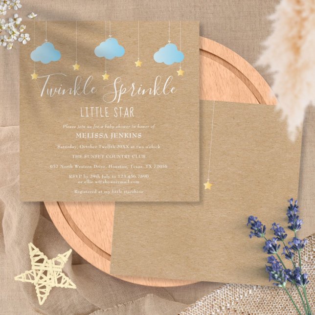 Twinkle Sprinkle Little Star Baby Sprinkle /Shower Invitation