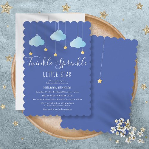 Twinkle Sprinkle Little Star Baby SprinkleShower Invitation