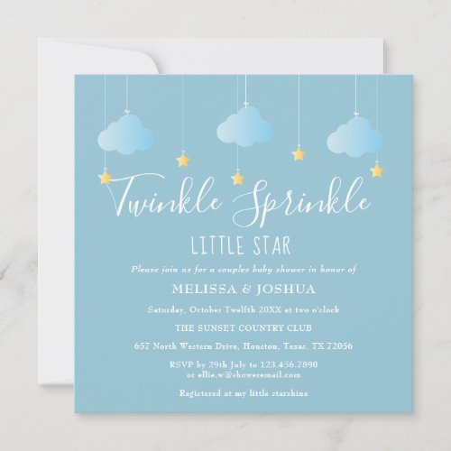 Twinkle Sprinkle Little Star Couples Baby Shower Invitation