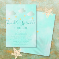 Twinkle Sprinkle Little Star Neutral Baby Shower Invitation