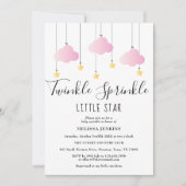 Twinkle Sprinkle Little Star Pink Girl Baby Shower Invitation (Front)