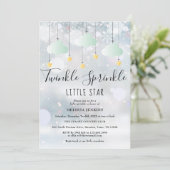 Twinkle Sprinkle Little Star Winter Baby Shower Invitation (Standing Front)