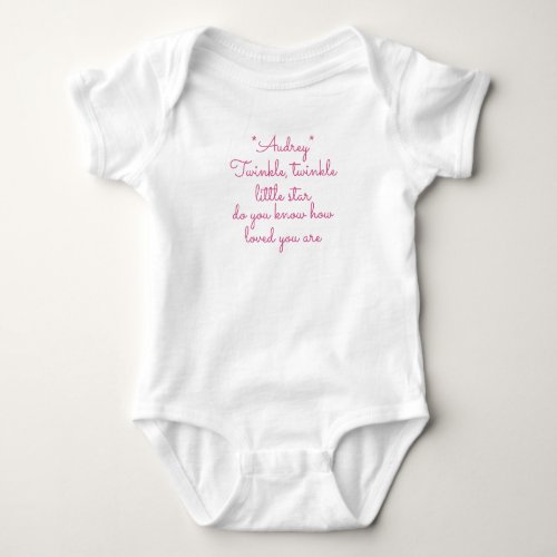 Twinkle star baby bodysuit monogrammed