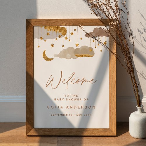 Twinkle Star Baby Shower Welcome Sign Poster 